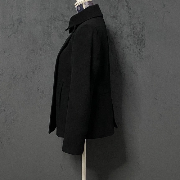 J.Crew Wool Double Breasted Pea Coat Womens M Black Winter Jacket Preppy Classic - Picture 4 of 13
